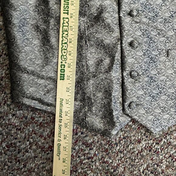 Carrot & Gibbs Men's Silver Gray 100% Silk Paisley Hand-Crafted Suit Vest Sz 42 - Picture 14 of 14